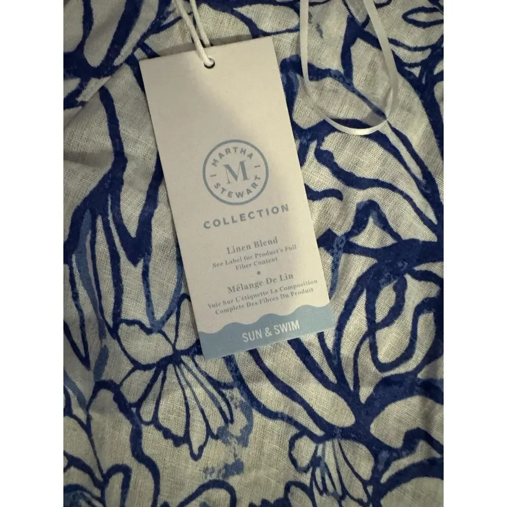 Martha Stewart Collection Women Sz M Resort Beach Swim CoverUp Dress NWT